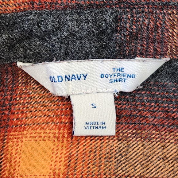 Old Navy The Boyfriend Taylor Swift Evermore Flannel Shirt Womens S Orange Plaid - Picture 3 of 6